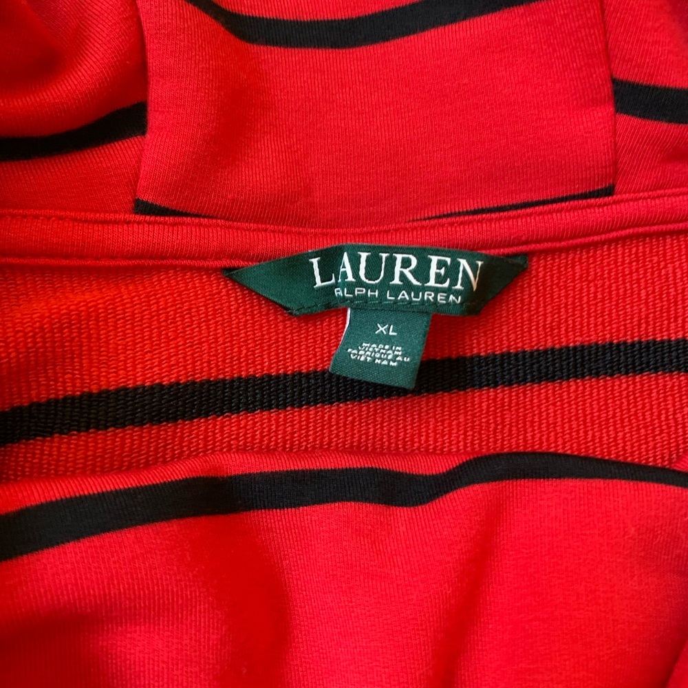 Lauren Ralph Lauren stripped cowl neck tunic pockets - Picture 8 of 8
